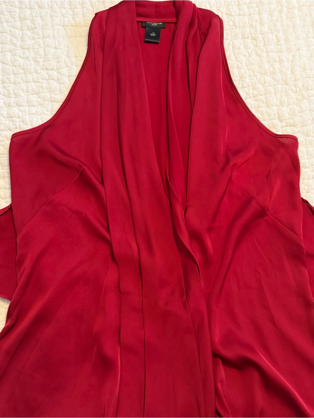 Ann Taylor wine colored Sleeveless Blouse with wrap tie Size 10 - Picture 2 of 3